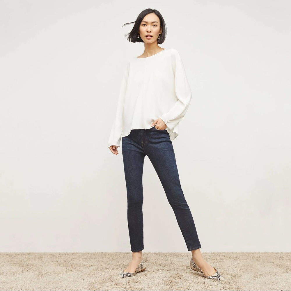Frame Denim Le High Skinny Crop Jeans Samira 30 Dark Wash